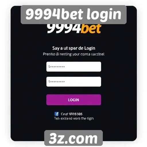 Funcionalidade do login no site 9994bet